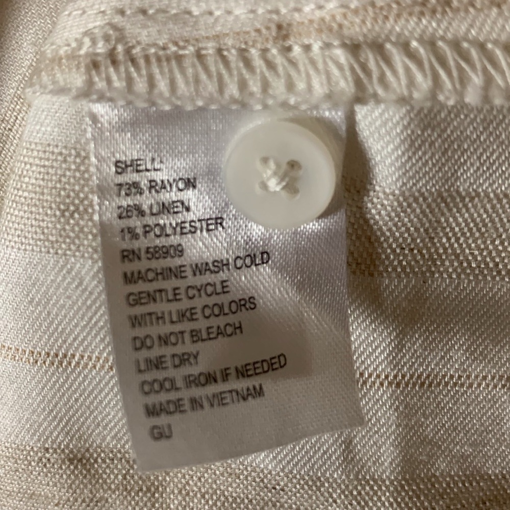 Alex Marie Pippa blouse Size Large Off white with light brown stripes - Picture 12 of 12